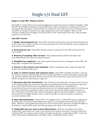 Single vs dual gst | PDF