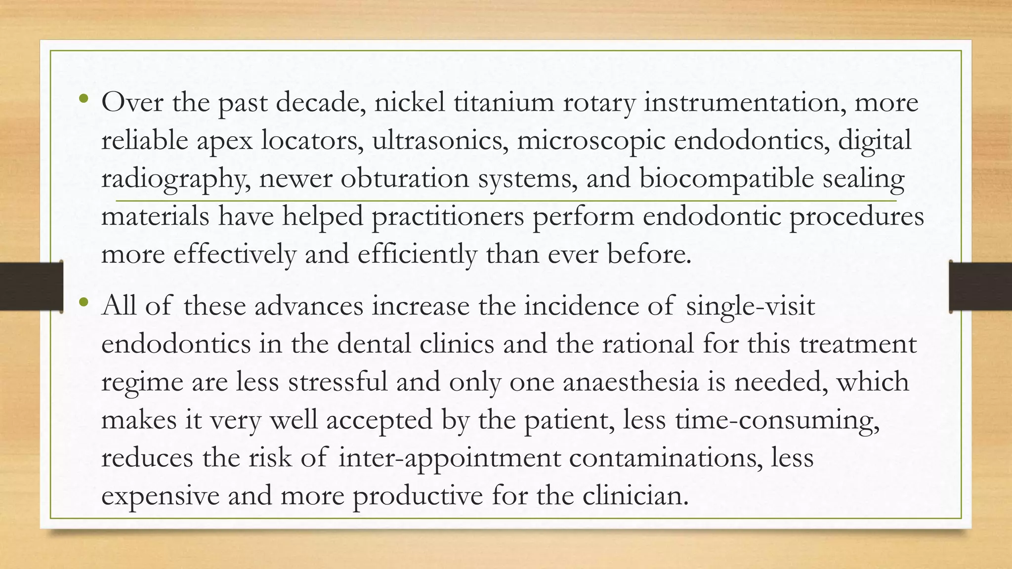 Single vs multiple visit endodontics | PPTX
