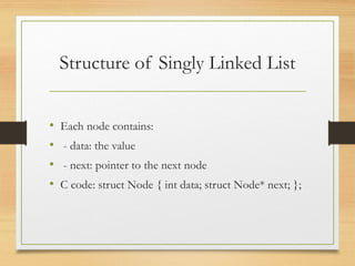Singly_Linked_List FOR DATASRUCTRUES USING C | PPTX
