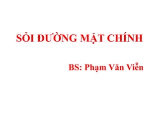 SỎI ĐƢỜNG MẬT CHÍNH

       BS: Phạm Văn Viễn
 