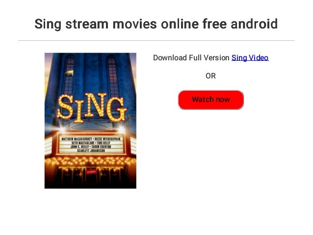 Sing Movie Stream Sing Movie Stream