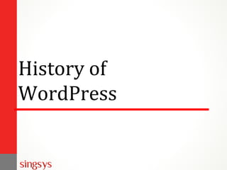 History of
WordPress
 
