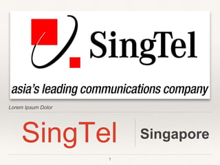 Lorem Ipsum Dolor
SingTel Singapore
1
 