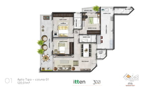 01 Apto Tipo – coluna 01
120,01m²
 