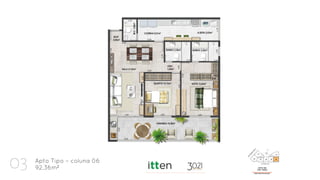 03 Apto Tipo – coluna 06
92,36m²
 