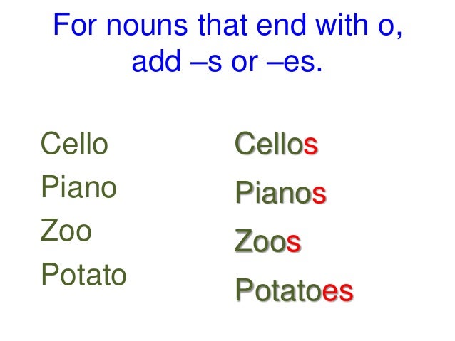 Singular and Plural nouns Unit 2