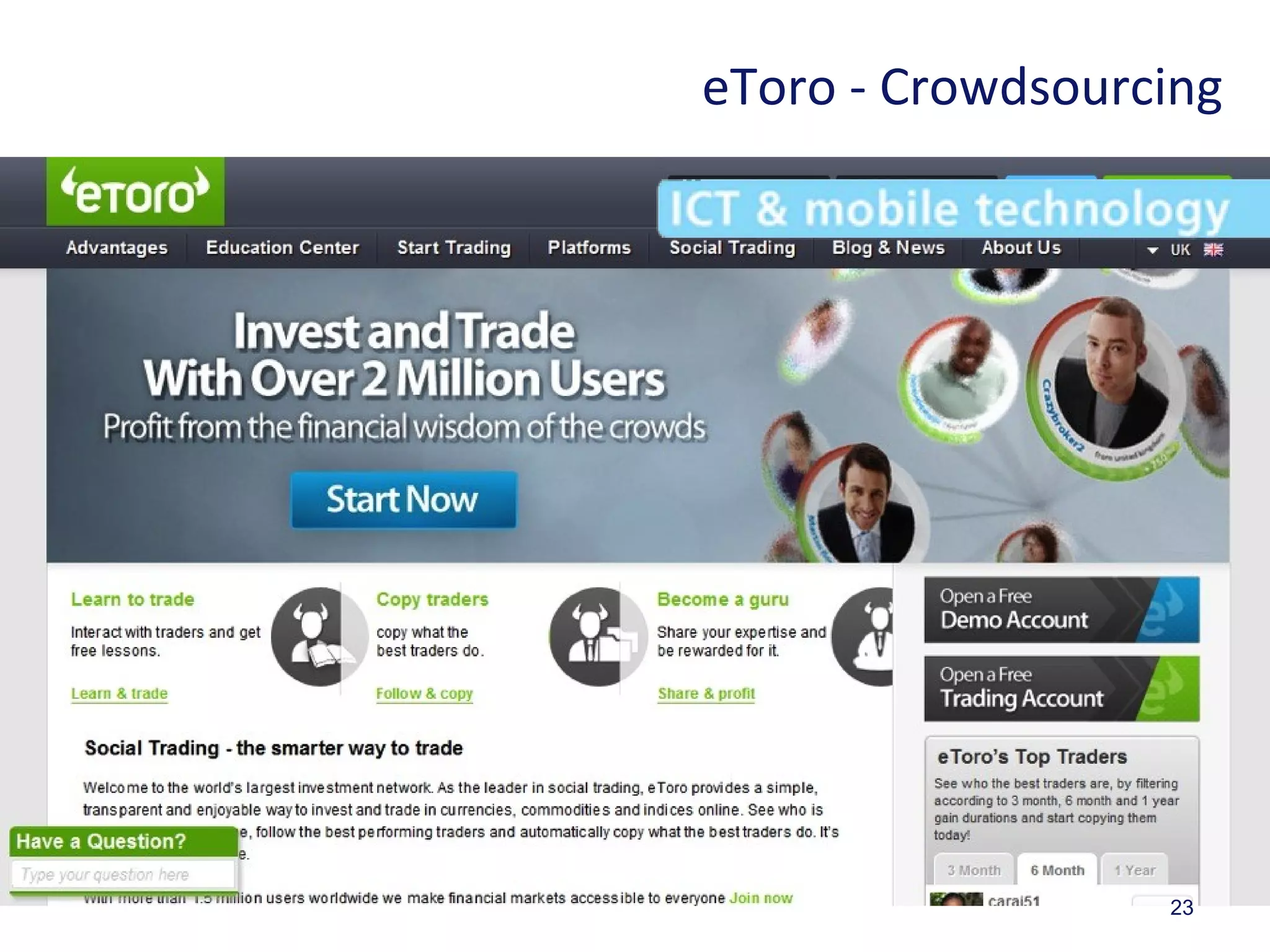 23
eToro - Crowdsourcing
 