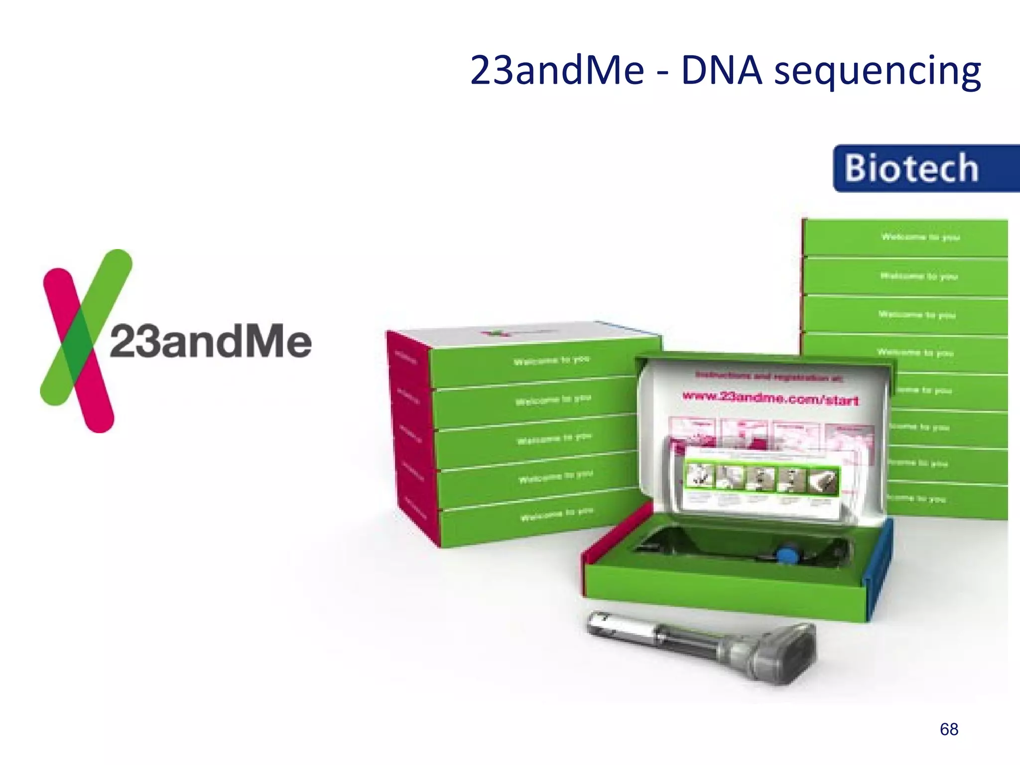 68
23andMe - DNA sequencing
 