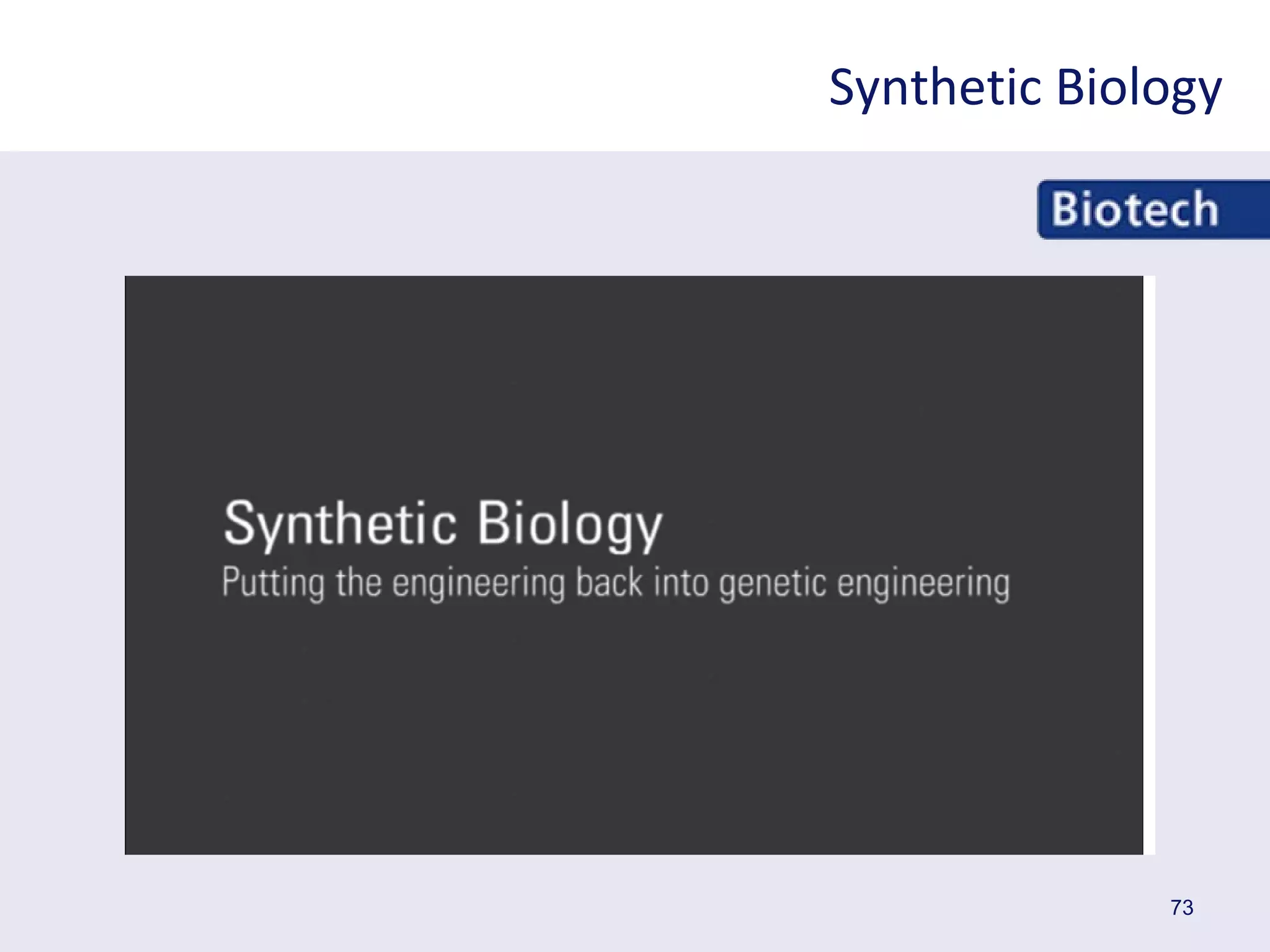 73
Synthetic Biology
 