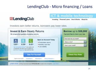 21
LendingClub - Micro financing / Loans
 