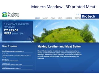 70
Modern Meadow - 3D printed Meat
 