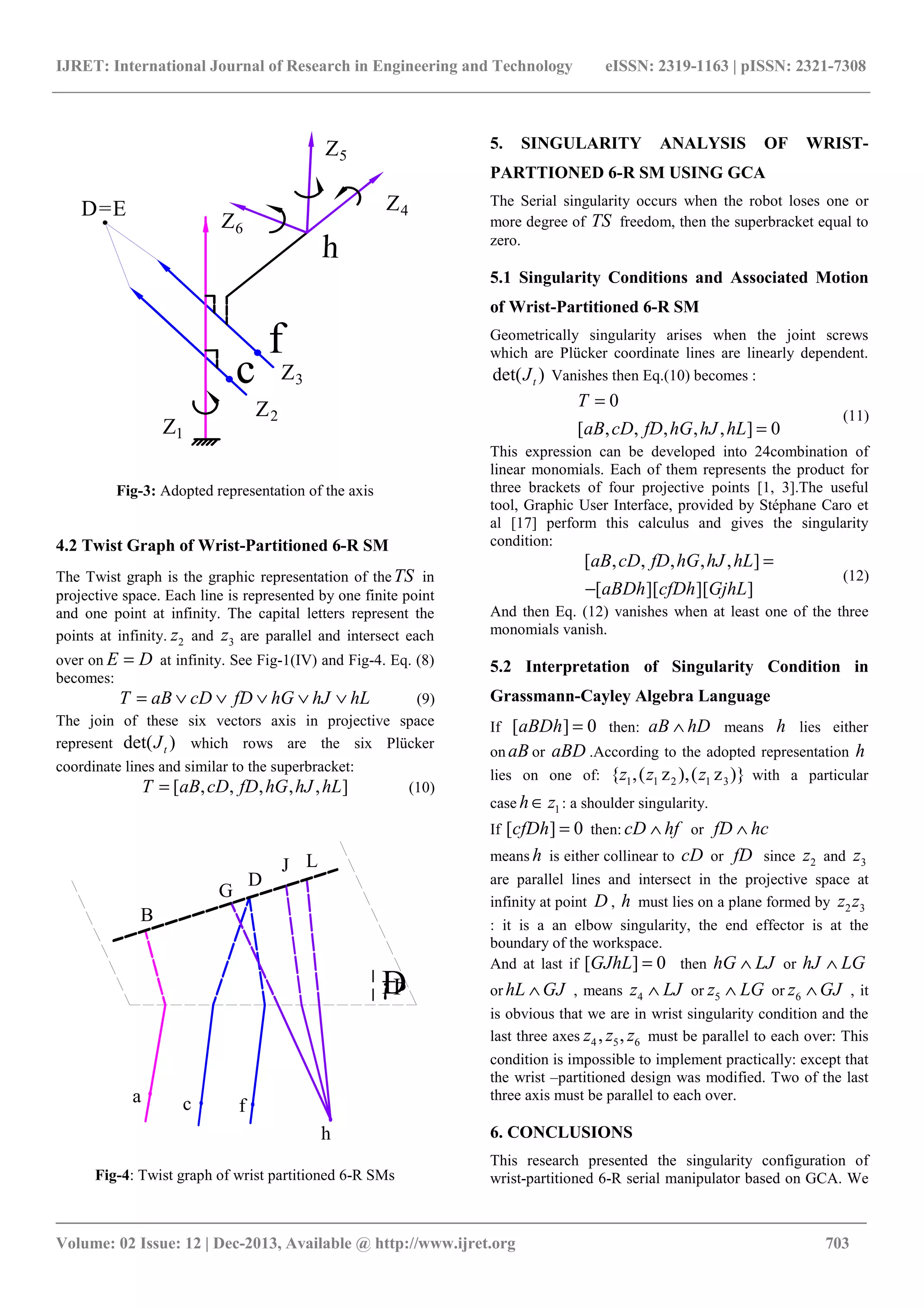 Singularity condition of wrist partitioned 6-r serial | PDF