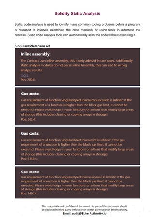 SingularityNET Token – Smart Contract Security Audit Report by ...