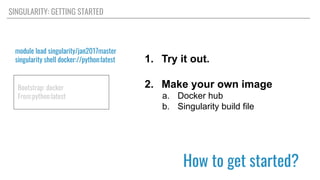 Singularity Containers for Scientific Compute | PDF
