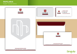 PAPELARIA
Super Construtora
Av. Osvaldo Aranha, 440/501, Bom Fim . Porto Alegre - RS . 90035-190
GABRIEL NUNES
www.superconstrutora.com.br
(51) 9983 7281
gabriel@superconstrutora.com.br
Rua Maranguab, 588 - Sala 501 - CEP 95.555-000 - Capão da Canoa RS . (51) 3208 0038 . contato@superconstrutora.com.br
www.superconstrutora.com.br
www.superconstrutora.com.br
Rua Maranguab, 588 - Sala 501 - CEP 95.555-000 - Capão da Canoa RS . (51) 3208 0038 . contato@superconstrutora.com.br
 
