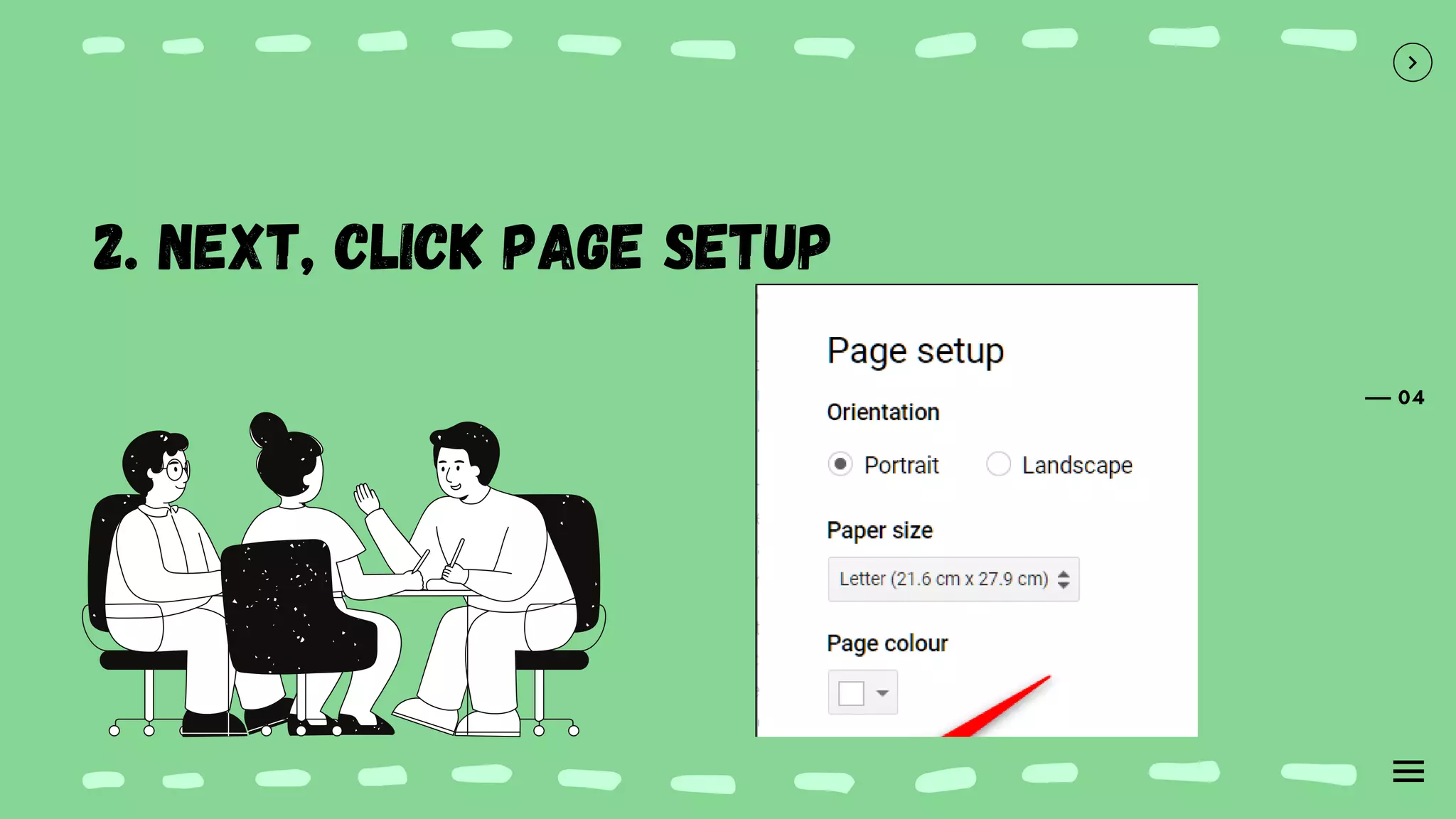 04
2. Next, click Page setup
 
