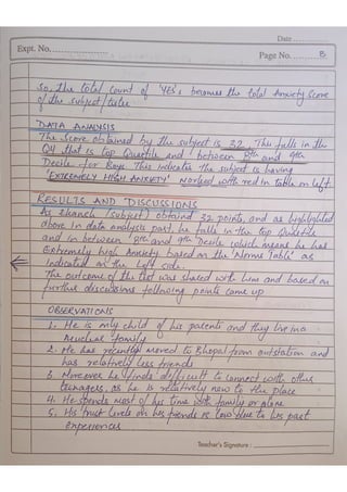 Test - Sinha's Comprehensive Anxiety Test - SCAT