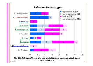 Quantifying Salmonella spp. in pig slaughterhouses and pork markets associated with human health in Hung Yen, Vietnam
