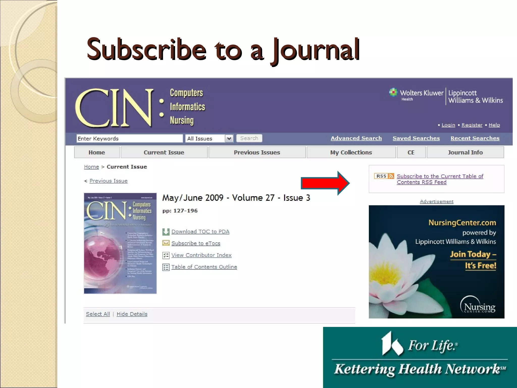 Subscribe to a Journal 