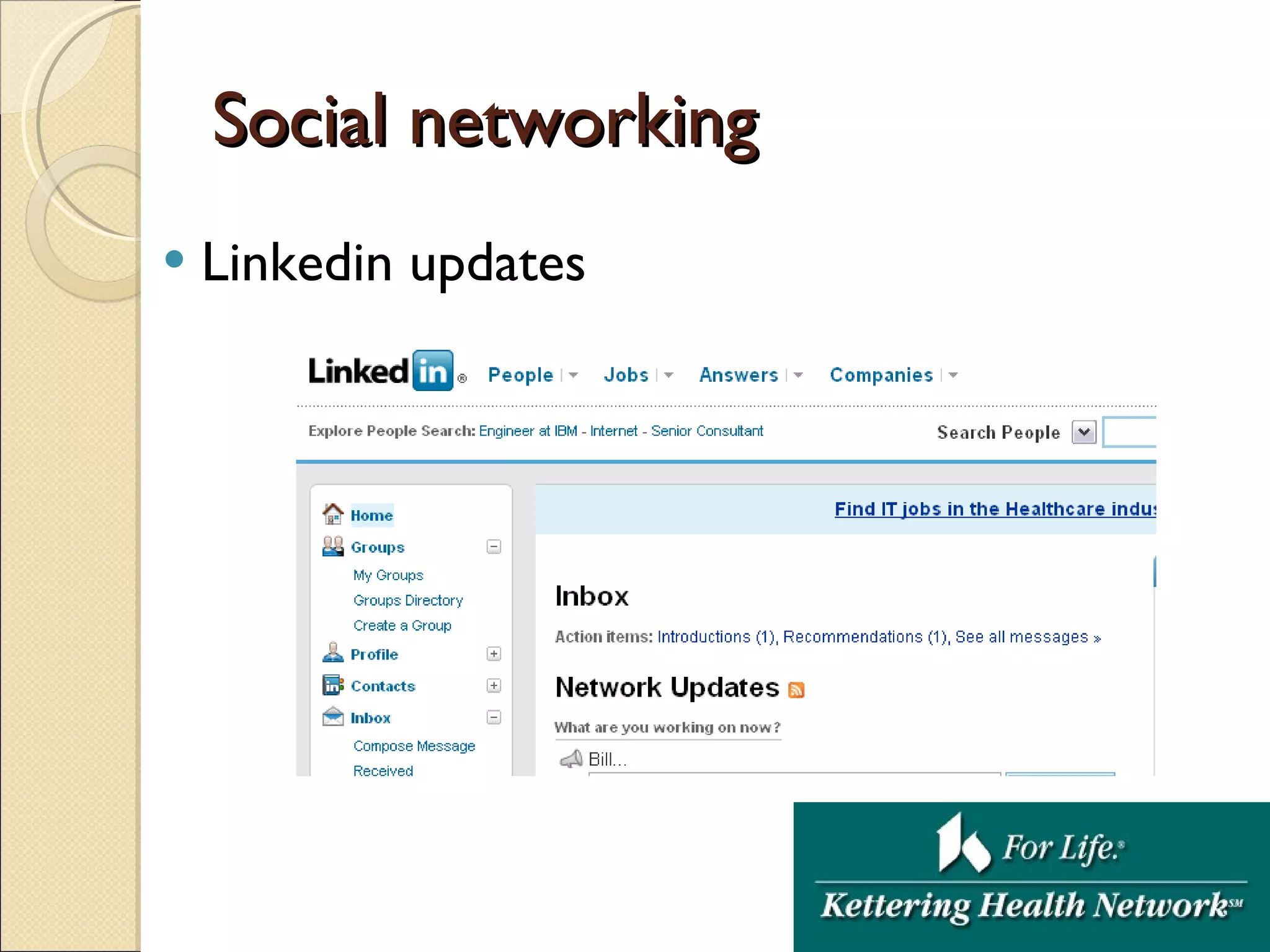 Social networking Linkedin updates 