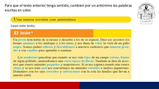Sinónimos, antónimos, parónimo, homografos y homófonos