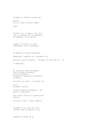 Sinónimos en francés y latín