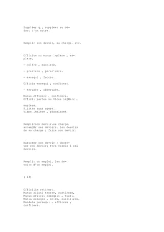 Sinónimos en francés y latín