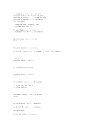 Sinónimos en francés y latín