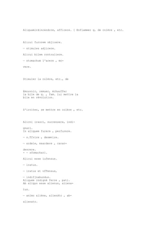 Sinónimos en francés y latín