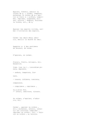 Sinónimos en francés y latín