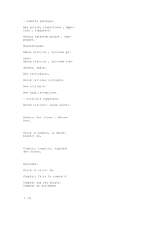 Sinónimos en francés y latín