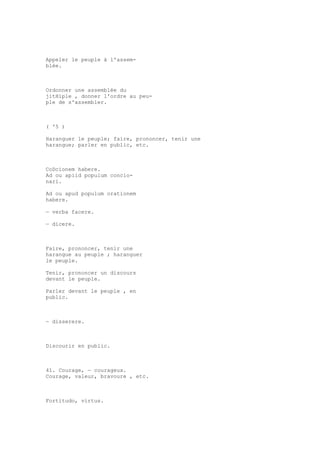 Sinónimos en francés y latín