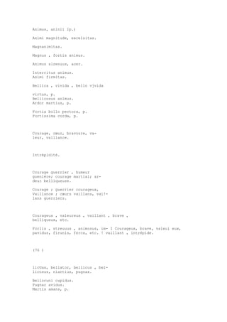 Sinónimos en francés y latín