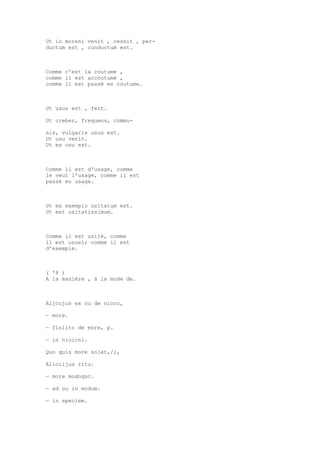 Sinónimos en francés y latín