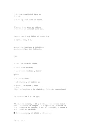 Sinónimos en francés y latín