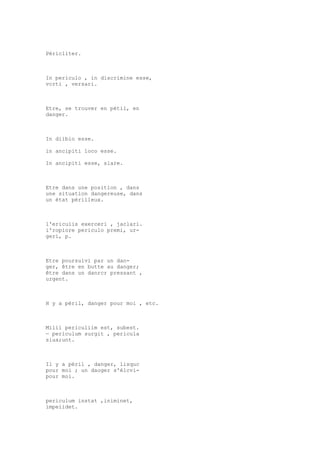 Sinónimos en francés y latín