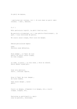 Sinónimos en francés y latín