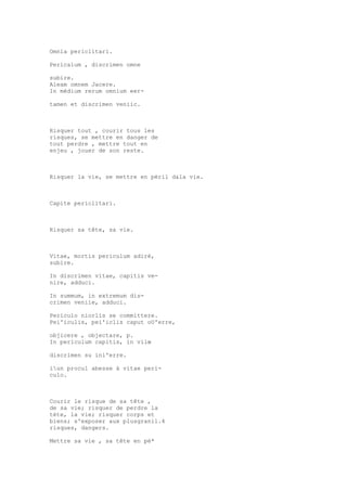 Sinónimos en francés y latín