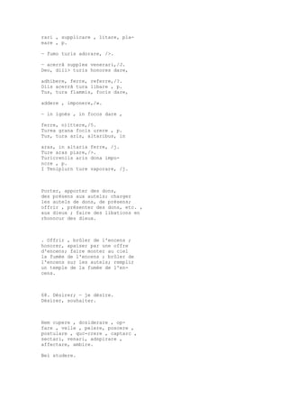 Sinónimos en francés y latín