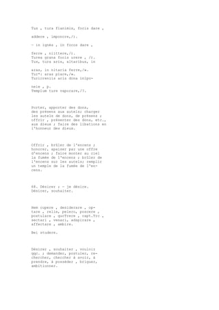 Sinónimos en francés y latín