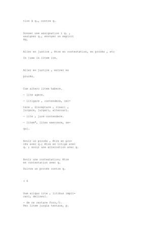 Sinónimos en francés y latín