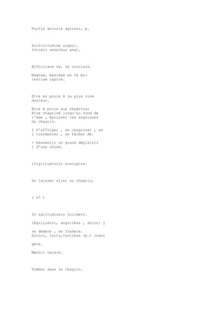 Sinónimos en francés y latín