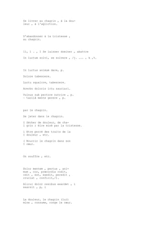 Sinónimos en francés y latín