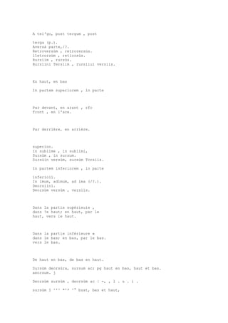 Sinónimos en francés y latín