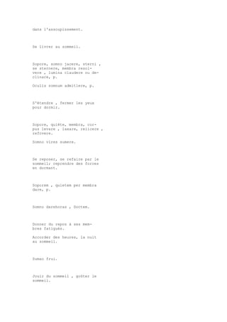 Sinónimos en francés y latín