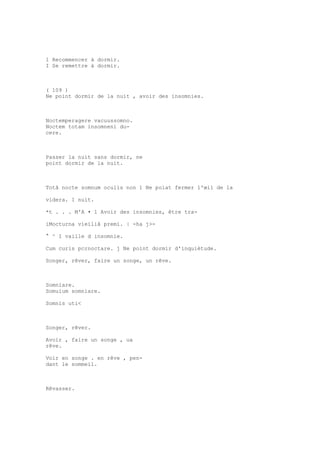 Sinónimos en francés y latín