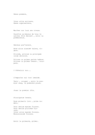 Sinónimos en francés y latín