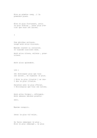 Sinónimos en francés y latín