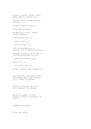 Sinónimos en francés y latín