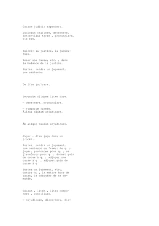 Sinónimos en francés y latín